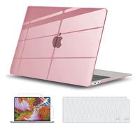 GVTECH Custodia Per MacBook Air 13 pollici 2021 2020 2019 2018 (M1 A2337 A2179 A1932), guscio rigido in plastica, copertura della tastiera, protezione dello schermo, Rosa Trasparente