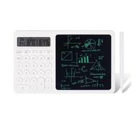 Gvvsjgdbis 1 calcolatrice con tavoletta da scrittura LCD con calendario elettronico, tempi, temperature, ABS 2 in 1, calcolatrice da tavolo