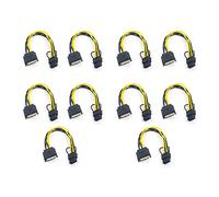 Gvvsjgdbis 10 Pezzi Serie 15 Pin SATA a 8 Pin (6 + 2) di alimentazione PCI-E 20 cm SATA 15 Pin a 8 Pin 18AWG per scheda grafica