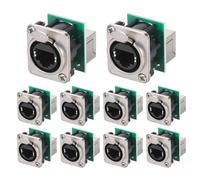 Gvvsjgdbis 10 prese Ethercon Rj45 per telaio, NE8FDP Ethercon con connettore passante, presa per montaggio a pannello Cat5 RJ45 serie D