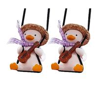 Gvvsjgdbis 2 pezzi altalena anatra auto appeso ornamento altalena anatra auto specchio carino anime accessori auto decorazione ornamento regalo D