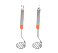 Gvvsjgdbis 2 pezzi in acciaio aglio polpette cucina gadget multifunzione manuale schiacciapatate arancione