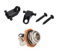 Gvvsjgdbis 2 Pz Chitarra Elettrica Roller String Tree String Fermo & 1/4 6.35mm 2-Conduttore Mono Chassis Chitarra Jack Uscita Ingresso