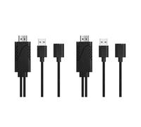 Gvvsjgdbis 2 x 2 in 1 USB femmina a -compatibile maschio HDTV cavo adattatore 1080P Digital AV HD TV proiettore display convertitore