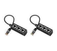 Gvvsjgdbis 2 x Adattatore Splitter Ethernet Rj45, Splitter Ethernet da 1 a 3, per Estensione della Rete Domestica, Ufficio e Scuola