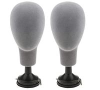 Gvvsjgdbis 2 x Floccaggio Schiuma Manichino Testa Modello Fotografia Accessori Adulto Manichino Testa Muffa Parrucche Occhiali Espositore Grigio