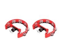 Gvvsjgdbis 2 x Half Moon Music Hand Bell Percussion Strumento Accompagnamento Mano Sonaglio Percussione Strumento Parti Tamburino, Rosso