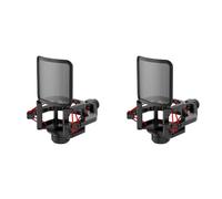 Gvvsjgdbis 2 X Microfono Ammortizzatore Supporto con Microfono Filtro Parabrezza Antivibrazione, Schermo Facile da Installare, Rosso