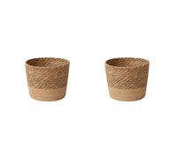 Gvvsjgdbis 2 x vasi di paglia per fiori e piante, in rattan, cestino portaoggetti intrecciato a mano, S