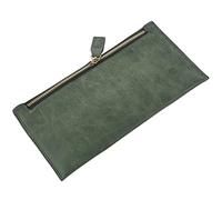 Gvvsjgdbis 2016 Stile Lungo Lettera Nubuck Donne Portafogli Portafoglio Titolare della Carta Portamonete (Verde)
