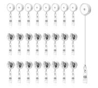 Gvvsjgdbis 25 bobine retrattili per badge, con clip a coccodrillo girevole, porta badge retrattile, porta badge identificativo