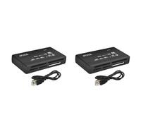 Gvvsjgdbis 2X Lettore di Schede di Memoria USB2.0 Lettore di Schede di Memoria Veloce Trasmissione Dati Lettore di Schede Supporto TF SD Mini SD Nero