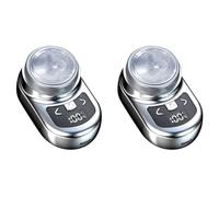 Gvvsjgdbis 2X Rasoio Elettrico Portatile Rasatura Tasca per Mini Rasoio Barba Display di Potere LCD Rasoio Ricaricabile Viaggio Casa B