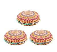 Gvvsjgdbis 3 federe per cuscini rotondi con mandala indiano, stile bohémien, 13