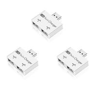 Gvvsjgdbis 3X Mini USB Hub portatile a 2 porte caricatore Hub adattatore USB Splitter Dual USB Extender di ricarica per telefono computer