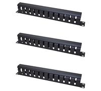 Gvvsjgdbis 3X Supporto Server da 19 Pollici a Orizzontale Gestione Cavi 1U Organizzatore di Condotto Dito Metallo a 12 Slot con Coperchio