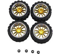 Gvvsjgdbis 4 cerchioni esagonali da 12 mm e pneumatici in gomma con un diametro esterno di 2,59 per RC 1/10 accessori per auto turistiche B