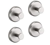 Gvvsjgdbis 4 ganci trapano per doccia, porta in vetro, parete, 304, gancio in metallo, per asciugamani e vestiti,