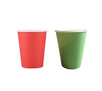 Gvvsjgdbis 40 bicchieri di carta (255,1 g) - compleanno catering - 20 pezzi verde e 20 pezzi rosso