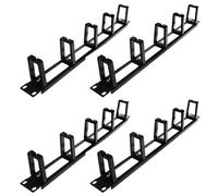 Gvvsjgdbis 4X 19 Pollici 1U Armadi Rack Gestione dei Cavi Organizzatore di Rete Base in Metallo Hollow Cinque Anelli Rimovibili Gestione Telaio