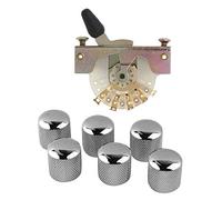 Gvvsjgdbis 7 pezzi: 6 manopole per chitarra elettrica e basso, 1 selettore a leva a 5 vie