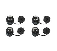 Gvvsjgdbis Accoppiatore a pannello RJ45 4 pezzi, connettore Ethernet LAN a pannello industriale schermato IP68 per CAT6/CAT5E/CAT5