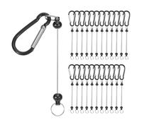 Gvvsjgdbis Beadable - a barre, 24 pezzi, in metallo, con perline, kit di forniture per la realizzazione sfusa con gancio a scatto, nero
