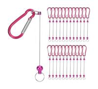 Gvvsjgdbis Beadable - con perline, 24 pezzi, in metallo, con perline, kit di forniture per realizzare sfuse con gancio a scatto, colore rosso rosa