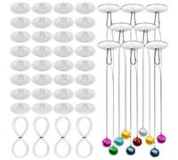 Gvvsjgdbis Confezione da 120 ganci autoadesivi da soffitto per appendere clip rotonde con filo trasparente autoadesivo gancio da parete