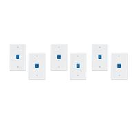 Gvvsjgdbis Confezione da 6 piastre da parete Ethernet a 1 porta, RJ45 Cat6 femmina a femmina, accoppiatore in , 1 porta