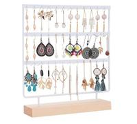 Gvvsjgdbis Espositore per orecchini, a 3 strati, 72 fori, , espositore per gioielli, orecchini, collane, anelli, facile da installare