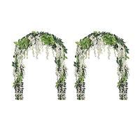 Gvvsjgdbis Ghirlanda di glicine artificiale, in rattan, da appendere, per cerimonie all'aperto, 4 pezzi, 2,8 m, colore: