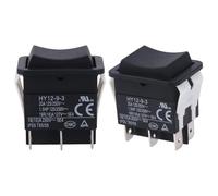 Gvvsjgdbis Interruttore a bilanciere, HY12-9-3 6 pin, interruttore a bilanciere elettrico industriale 125 V/250 V a pulsante (2 pezzi)