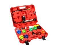 Gvvsjgdbis Kit Strumenti di Test di Perdite di Pressione Radiatore 18 Pezzi, Set di Rilevatore di Perdite Serbatoio di Acqua Sistema di Raffreddamento con Pompa a Mano
