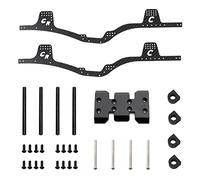 Gvvsjgdbis LCG - Kit telaio in fibra di carbonio con piastra di scorrimento per parti auto cingolate Axial SCX10 1/10 RC, nero