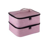 Gvvsjgdbis Organizzatore di smalti per unghie, borsa per unghie, supporto per smalto per unghie, portatile, in di contenere 30 bottiglie e lampada per asciugacapelli, rosa facile da usare