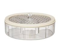 Gvvsjgdbis Piatto di frutta di lusso trasparente con coperchio scatola di caramelle di grande capacità diviso snack e frutta secca scatola di immagazzinaggio