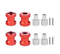 Gvvsjgdbis RC Auto metallo 12 mm ruota esagonale 15 mm frizione per AXIAL SCX10 D90 CC01 1/10 RC Crawler rosso