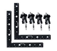 Gvvsjgdbis Righello di bloccaggio angolare regolabile per la lavorazione del legno, in alluminio, morsetto ad angolo retto, a forma di L, ausiliario, posizionatore, clip, 6 pezzi