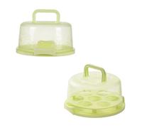 Gvvsjgdbis Scatola per il trasporto di torte con coperchio e manico contenitore per torte contenitore per torte con manico contenitore per il trasporto di torte verde