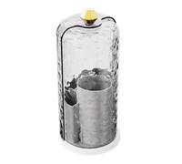 Gvvsjgdbis Scatola portaoggetti per pennelli da trucco con coperchio trasparente, grande capacità, girevole a 360 gradi, organizer in acrilico B