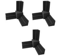 Gvvsjgdbis Schiuma acustica 3 pezzi 15 x 15 x 15 cm, schiuma di isolamento acustico quadrata + 9 pezzi 12 x 12 x 24 cm, trappola per basso, schiuma da parete ignifuga