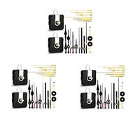 Gvvsjgdbis Set di 3 meccanismi di ricambio per orologio al quarzo, da parete, ricambio per orologio fai da te