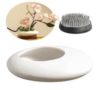 Gvvsjgdbis Set di vasi sentimentali in ceramica, a forma di ciottoli, con supporto per steli a rana, 5,1 cm, colore: