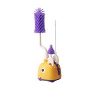 Gvvsjgdbis Silicone Bottiglia di Pulizia Speciale Drenaggio Rack per Neonato Lungo Manico Risciacquo Nipplo di Pulizia Set C