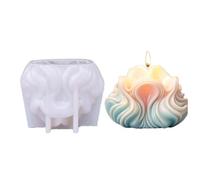 Gvvsjgdbis Stampo in silicone 3D per candele a forma di conchiglia, , conchiglia a righe, torta, cioccolato, stampo in silicone, stampo per sapone, a forma di conchiglia, durevole, D