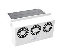 Gvvsjgdbis Ventilatore Di Estrazione Auto A 3 Ventole A Energia Solare, Ventilatore Radiatore Auto, Radiatore Ventilatore Di Estrazione A Risparmio Energetico - Bianco