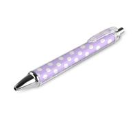 GVYGVY 1 penna a sfera nera con stampa a pois viola chiaro (F), 0,5 mm, penna a sfera a inchiostro fine, per scrivere forniture per ufficio e scuola