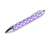 GVYGVY 1 penna a sfera nera con stampa a pois viola chiaro (q) da 0,5 mm, penna a sfera a inchiostro fine, per scrivere forniture per ufficio e scuola