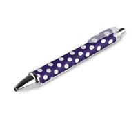 GVYGVY 1 penna a sfera nera con stampa a pois viola navy da 0,5 mm, per diari, penna a sfera a inchiostro fine, per scrivere forniture per ufficio e scuola